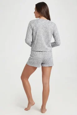 Ensemble 3 Pièces Côtelé Avec Gilet Boutonné Et Short