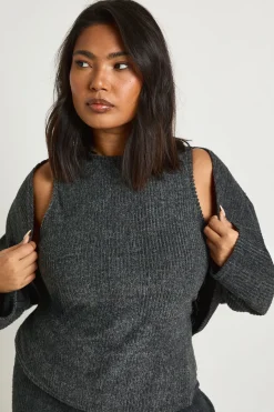 boohoo Ensemble 3 Pièces Grande Taille Boléro et Débardeur de Course<Femme Ensembles