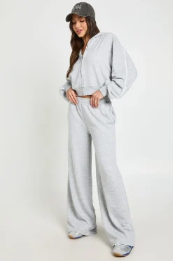 boohoo Ensemble 3 Pièces Sweat À Casynthétiqueche, Top Côtelé Et Jogging<Femme Survêtements|Survêtements