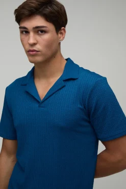 Ensemble Polo Ajusté Et Short Décontracté En Jersey Côtelé Texturé