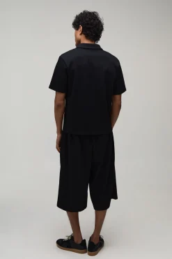 boohooMAN Ensemble Polo À Col Revers Plissé Coupe Ample Et Short Bermuda<Homme Survêtements Grande Taille|Tout Afficher