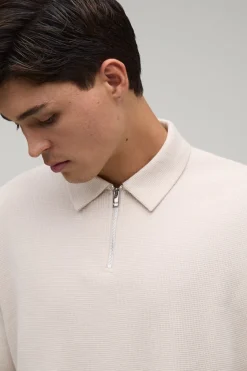 boohooMAN Ensemble Polo Gaufré Oversize Col Zippé & Short Ample<Homme Survêtements