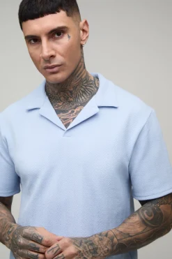boohooMAN Ensemble Polo À Manches Courtes Et Short En Jersey Chevron Coupe Regular Tall<Homme Ensembles|Tout Afficher
