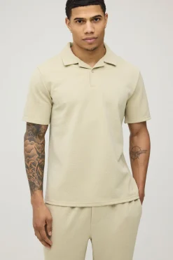 Ensemble Polo À Manches Courtes En Jersey Chevrons Et Pantalon Fuselé