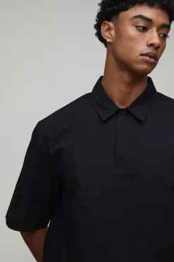 Ensemble Polo Oversize À Patte De Boutonnage Dissimulée Et Short Ample En Coton
