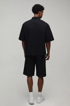 Ensemble Polo Oversize À Patte De Boutonnage Dissimulée Et Short Ample En Coton