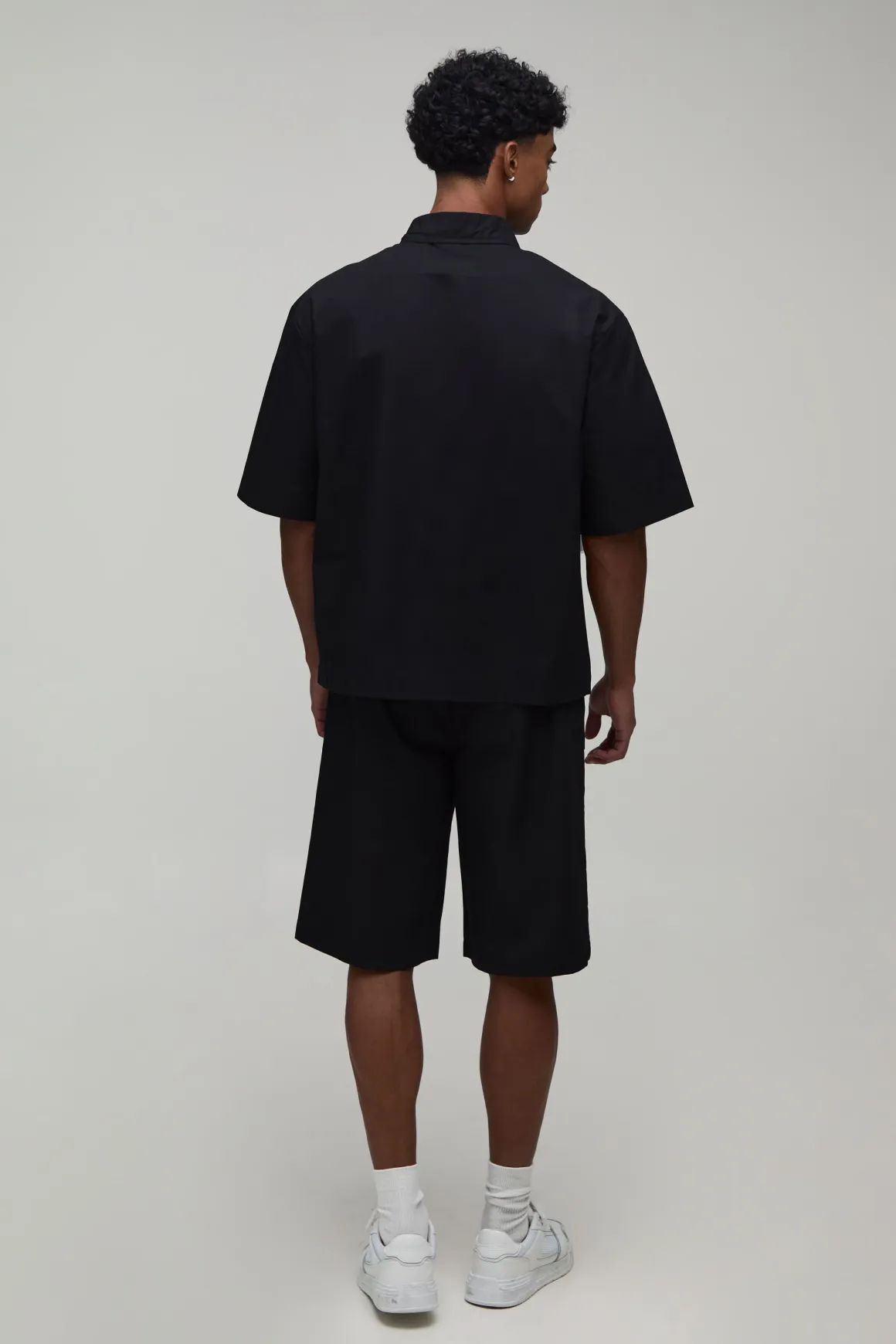 Ensemble Polo Oversize À Patte De Boutonnage Dissimulée Et Short Ample En Coton