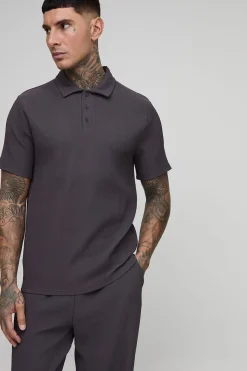 boohooMAN Ensemble polo à plis, coupe régulière pour personnes de grande taille, et pantalon fuselé<Homme Tout Afficher|Tenues De Soirée Tall