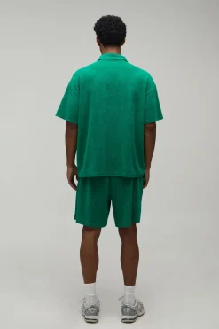 boohooMAN Ensemble Polo Éponge Oversize Et Short Ample<Homme Survêtements