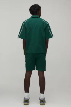Ensemble Polo Surdimensionné En Nylon Avec Panneaux Réfléchissants Et Short Décontracté