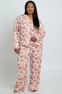 boohoo Ensemble Pyjama Assorti Famille Ultra Doux À Imprimé Léopard Citrouille Avec Haut À Manches Longues Et Pantalon<Femme Imprimé Léopard|Pyjamas