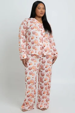 boohoo Ensemble Pyjama Assorti Famille Ultra Doux À Imprimé Léopard Citrouille Avec Haut À Manches Longues Et Pantalon<Femme Imprimé Léopard|Pyjamas