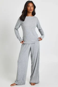Ensemble pyjama avec haut à manches longues Petite Pointelle et pantalon à jambes larges