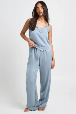 Ensemble Pyjama Caraco Et Pantalon Avec Bordure En Dentelle Cils
