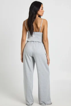 Ensemble Pyjama Caraco Et Pantalon En Jersey Avec Finitions Dentelle