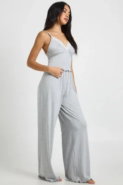 Ensemble Pyjama Caraco Et Pantalon En Jersey Avec Finitions Dentelle