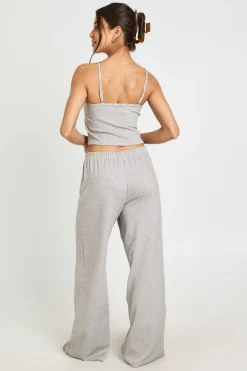 boohoo Ensemble Pyjama Caraco Et Pantalon Côtelé À Détails Contrastants<Femme Tons Neutres|Pyjamas