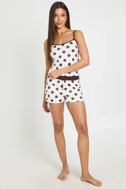 Ensemble Pyjama Caraco Et Short À Pois