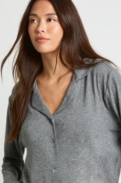 Ensemble Pyjama Chemise Boutonnée Et Pantalon En Jersey Doux