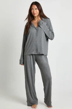 Ensemble Pyjama Chemise Boutonnée Et Pantalon En Jersey Doux