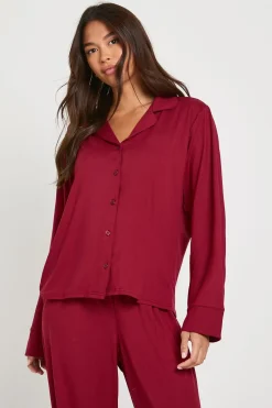 boohoo Ensemble Pyjama Chemise Et Pantalon À Boutons En Jersey Doux<Femme Pyjamas