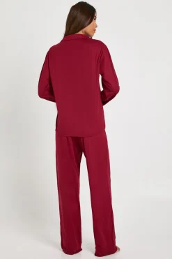 boohoo Ensemble Pyjama Chemise Et Pantalon À Boutons En Jersey Doux<Femme Pyjamas