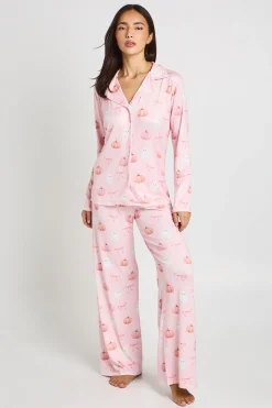 boohoo Ensemble Pyjama Chemise Et Pantalon À Manches Longues Imprimé Citrouilles Et Fantômes<Femme Pyjamas