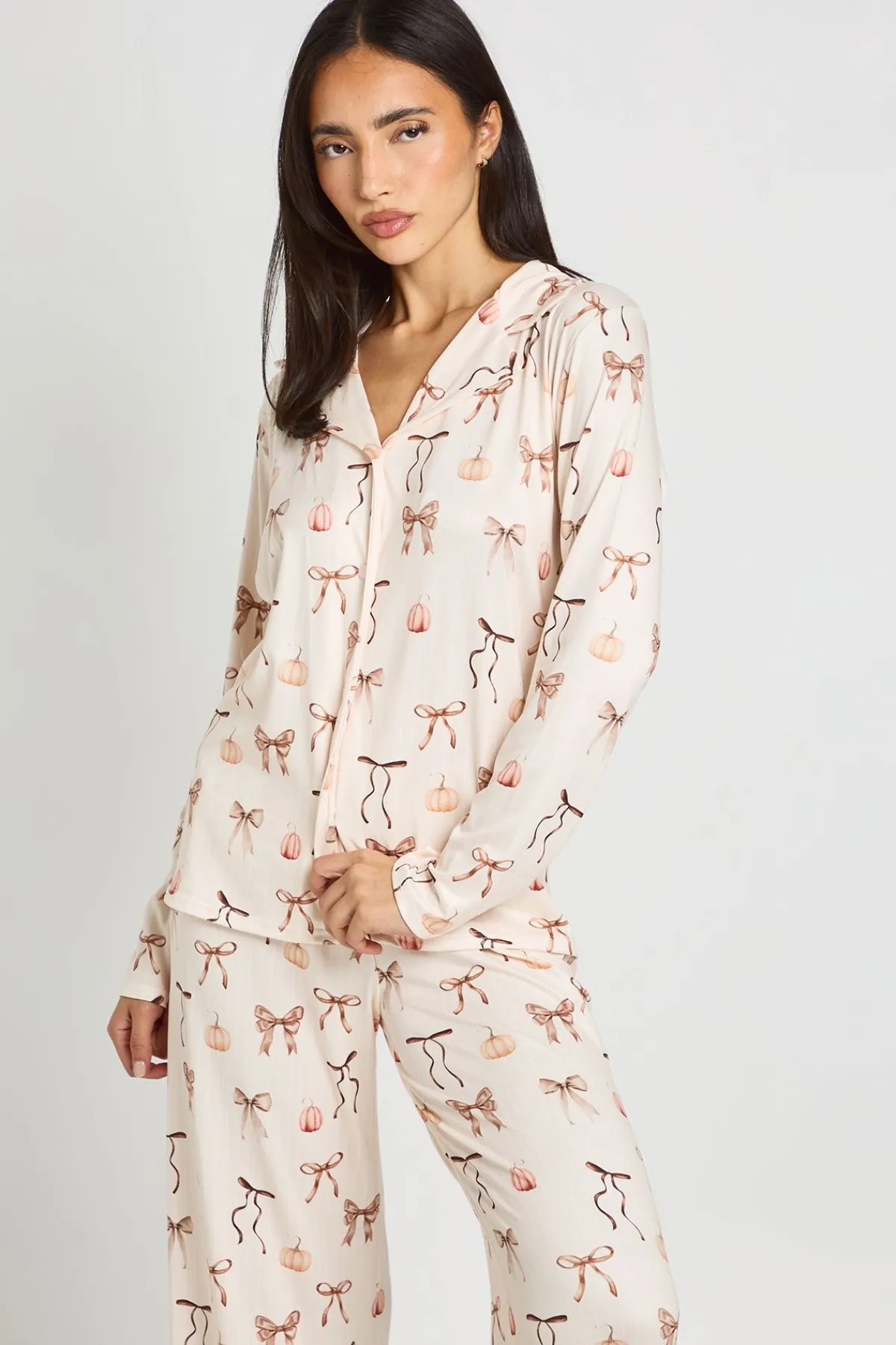 Ensemble Pyjama Chemise Et Pantalon À Manches Longues Imprimé Espresso Martini