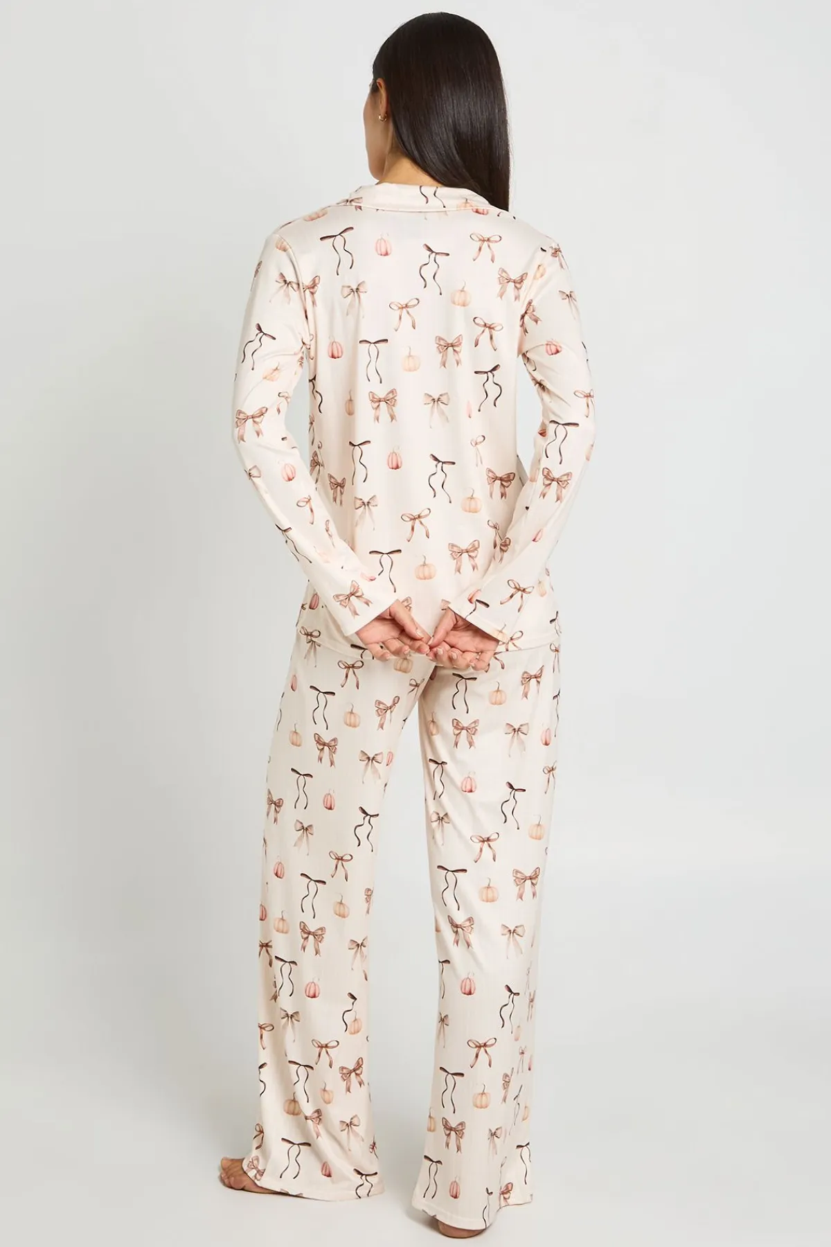 Ensemble Pyjama Chemise Et Pantalon À Manches Longues Imprimé Espresso Martini
