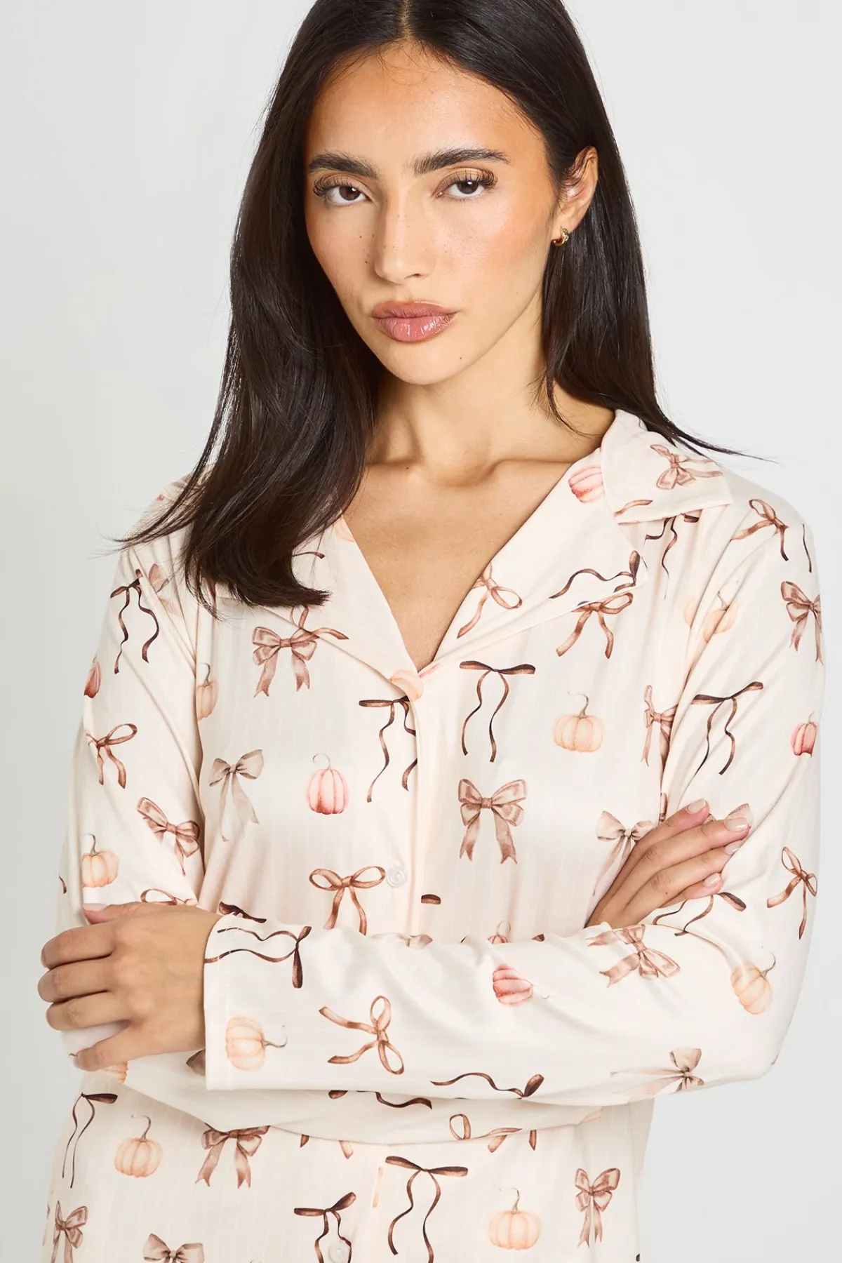 Ensemble Pyjama Chemise Et Pantalon À Manches Longues Imprimé Espresso Martini