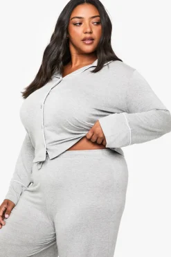 Ensemble pyjama chemise à manches longues en modal ultra-doux et pantalon
