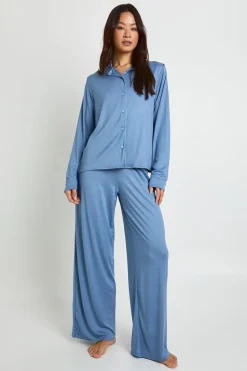 Ensemble pyjama chemise à manches longues grande taille et pantalon