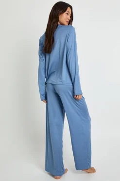 Ensemble pyjama chemise à manches longues grande taille et pantalon