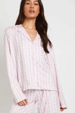 Ensemble Pyjama Chemise À Manches Longues Et Pantalon Imprimé Nœuds Tall