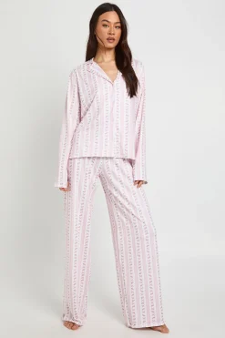 Ensemble Pyjama Chemise À Manches Longues Et Pantalon Imprimé Nœuds Tall