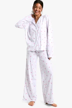 boohoo Ensemble Pyjama Chemise À Manches Longues Et Pantalon Imprimé Nœuds<Femme Pyjamas