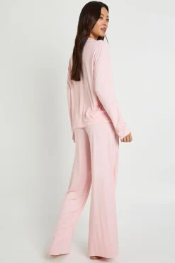 Ensemble pyjama : chemise à manches longues pour personnes de grande taille et pantalon