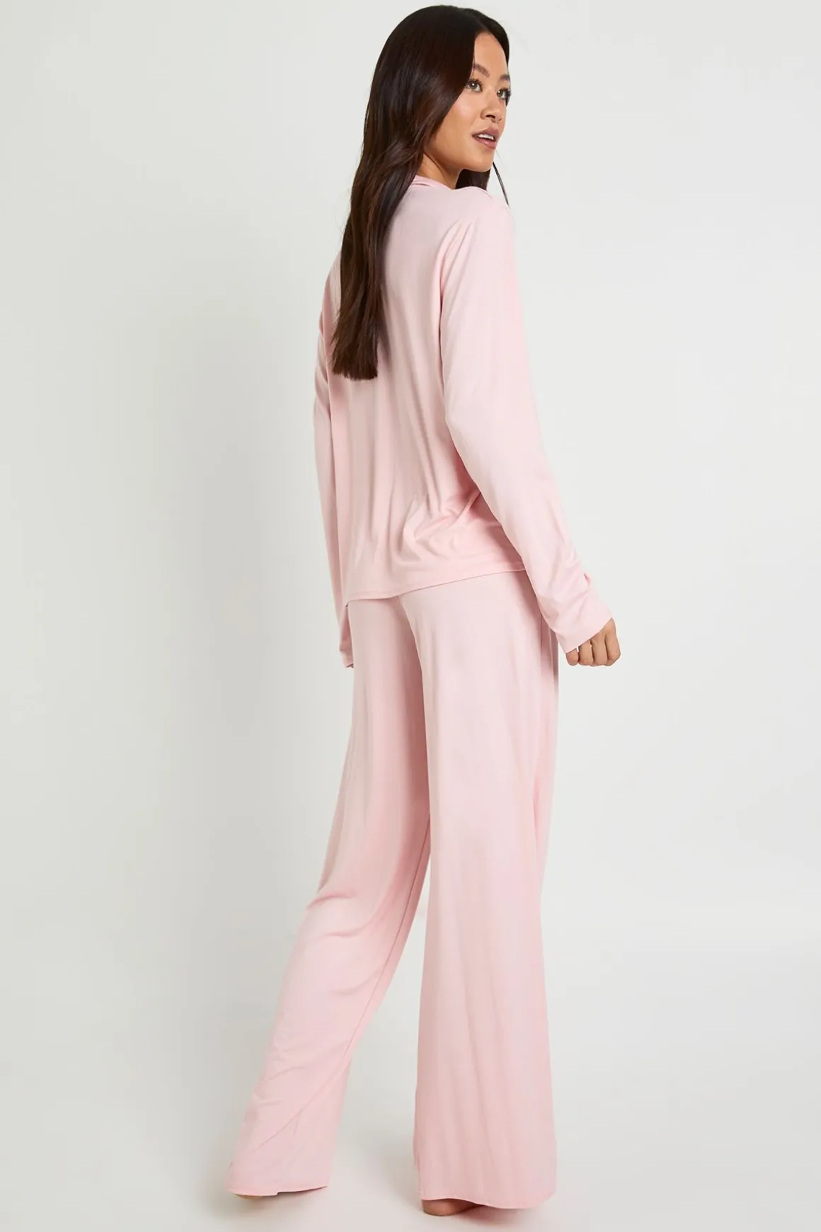Ensemble pyjama : chemise à manches longues pour personnes de grande taille et pantalon