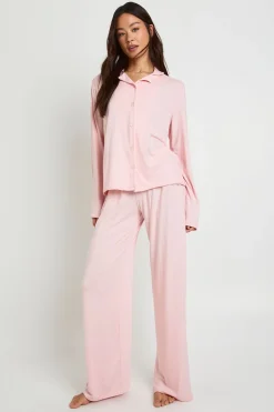 Ensemble pyjama : chemise à manches longues pour personnes de grande taille et pantalon