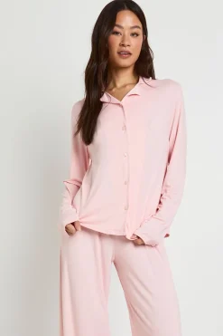 Ensemble pyjama : chemise à manches longues pour personnes de grande taille et pantalon