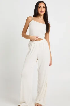 boohoo Ensemble Pyjama Débardeur Pointelle Et Pantalon Large<Femme Pyjamas