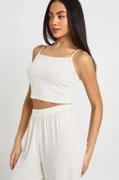 boohoo Ensemble Pyjama Débardeur Pointelle Et Pantalon Large<Femme Pyjamas