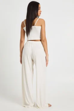 boohoo Ensemble Pyjama Débardeur Pointelle Et Pantalon Large<Femme Pyjamas