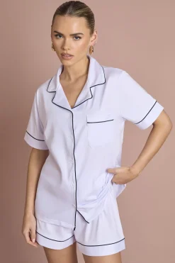 boohoo Ensemble Pyjama De Mariée 'bride' Brodé En Jersey Avec Haut À Manches Courtes Et Short<Femme Pyjamas