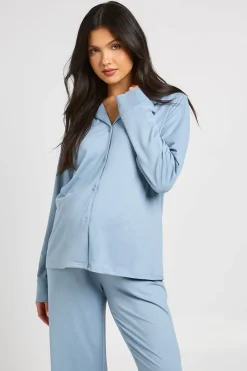 boohoo Ensemble Pyjama De Maternité Chemise Boutonnée Et Pantalon En Coton Doux<Femme Pyjamas