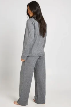 Ensemble Pyjama De Maternité En Coton Doux Avec Chemise Boutonnée Et Pantalon