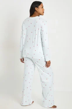 boohoo Ensemble Pyjama De Maternité À Manches Longues Chemise Et Pantalon À Rayures Et Imprimé Fruits<Femme Pyjamas