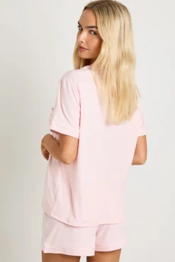 boohoo Ensemble Pyjama en Jersey avec Détails Passepoilés - Chemise Manches Courtes et Short<Femme Pyjamas
