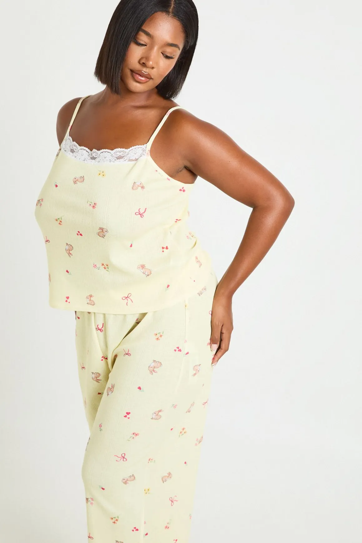 boohoo Ensemble Pyjama Grande Taille À Rayures Manches Courtes Et Short<Femme Pyjamas
