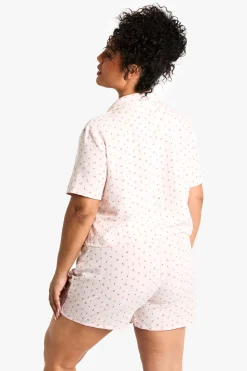 boohoo Ensemble Pyjama Grande Taille Chemise Et Short Imprimé Cerises<Femme Pyjamas